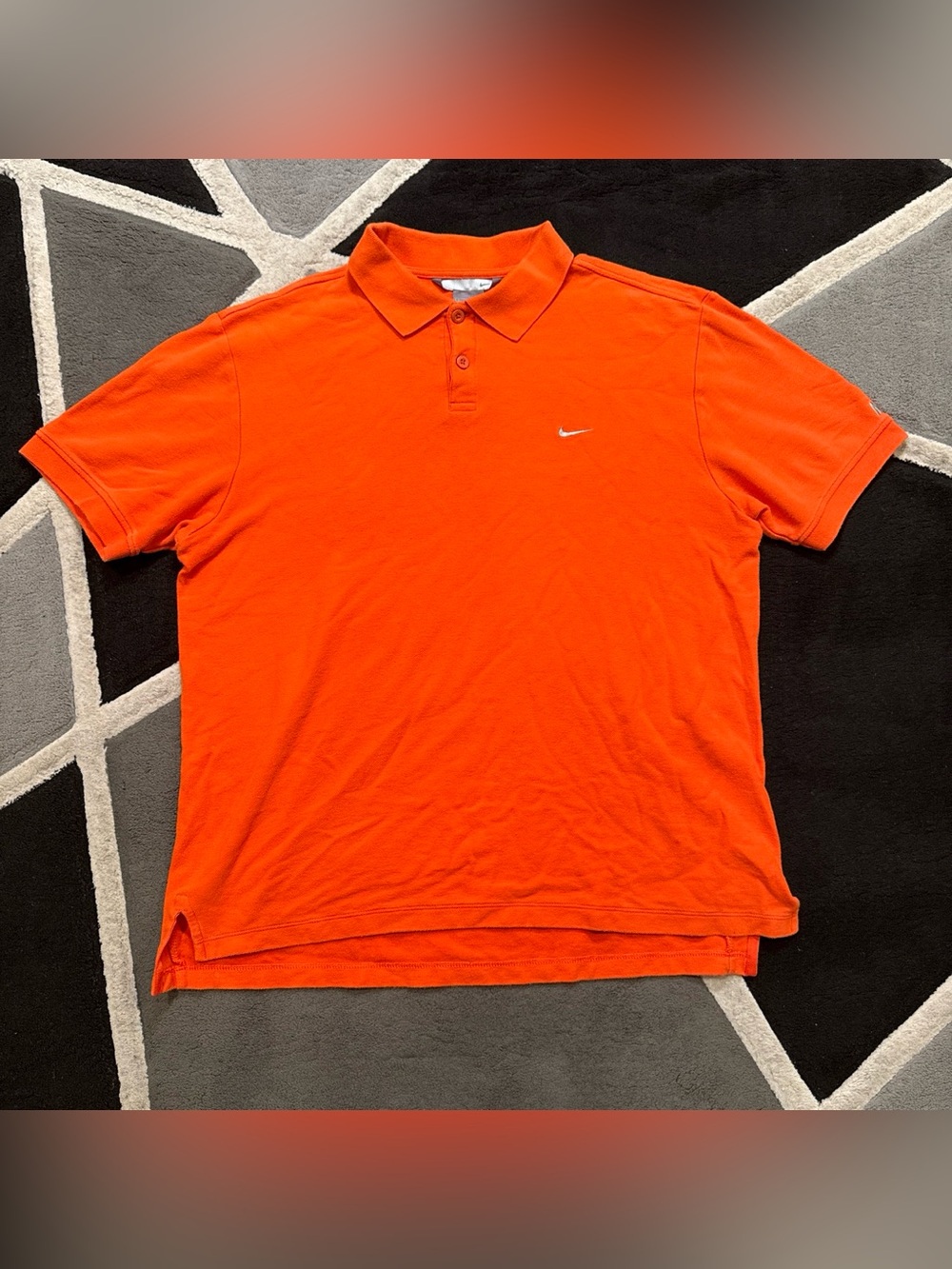 Vintage y2k Orange Nike polo shirt silver tag